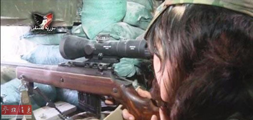 叙政府军美女狙击手前线射杀恐怖分子 - 军事 