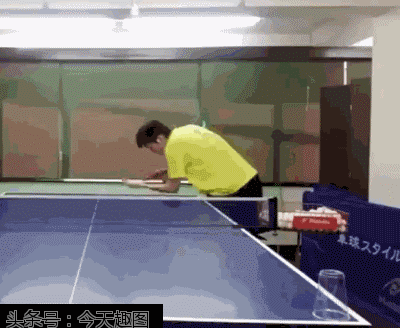 爆笑gif图:为了打赢中国乒乓球,老外也是费尽心