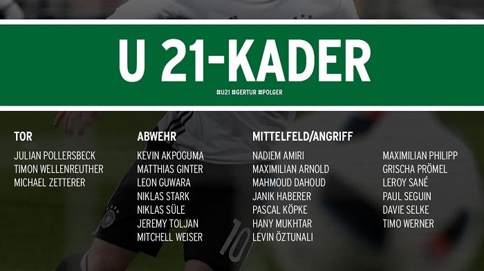 德国U21大名单:莱比锡双星和萨内领衔 - 体育 