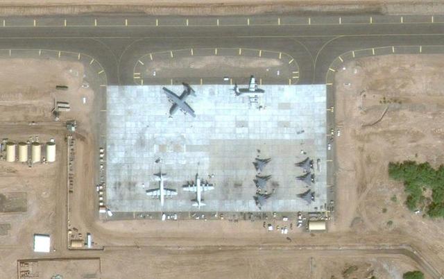 这个卫星图像是在今年9月拍摄的吉布提   安博利国际机场.