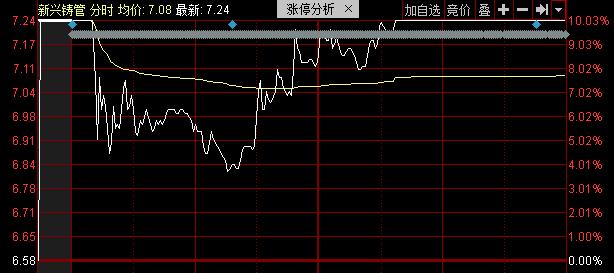 涨停股揭秘:新兴铸管000778涨停报7.24元 新兴